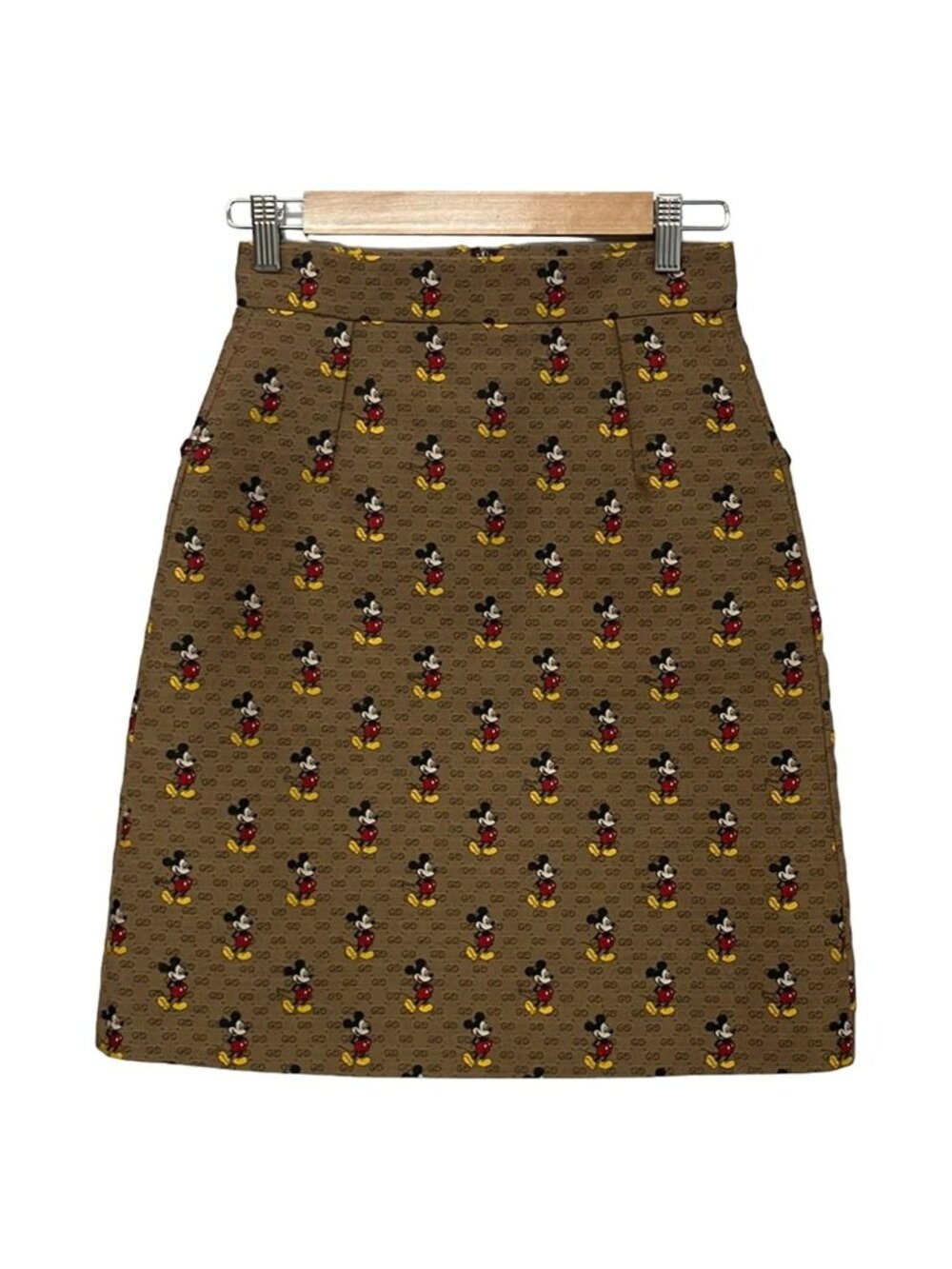 Gucci Long Skirt S 8 Ahj Brown Disney Collaboration Mickey Knee 36